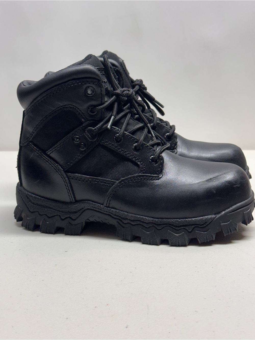 Rocky Alpha Force Waterproof Leather Tactical Work Boots Black Size 4M